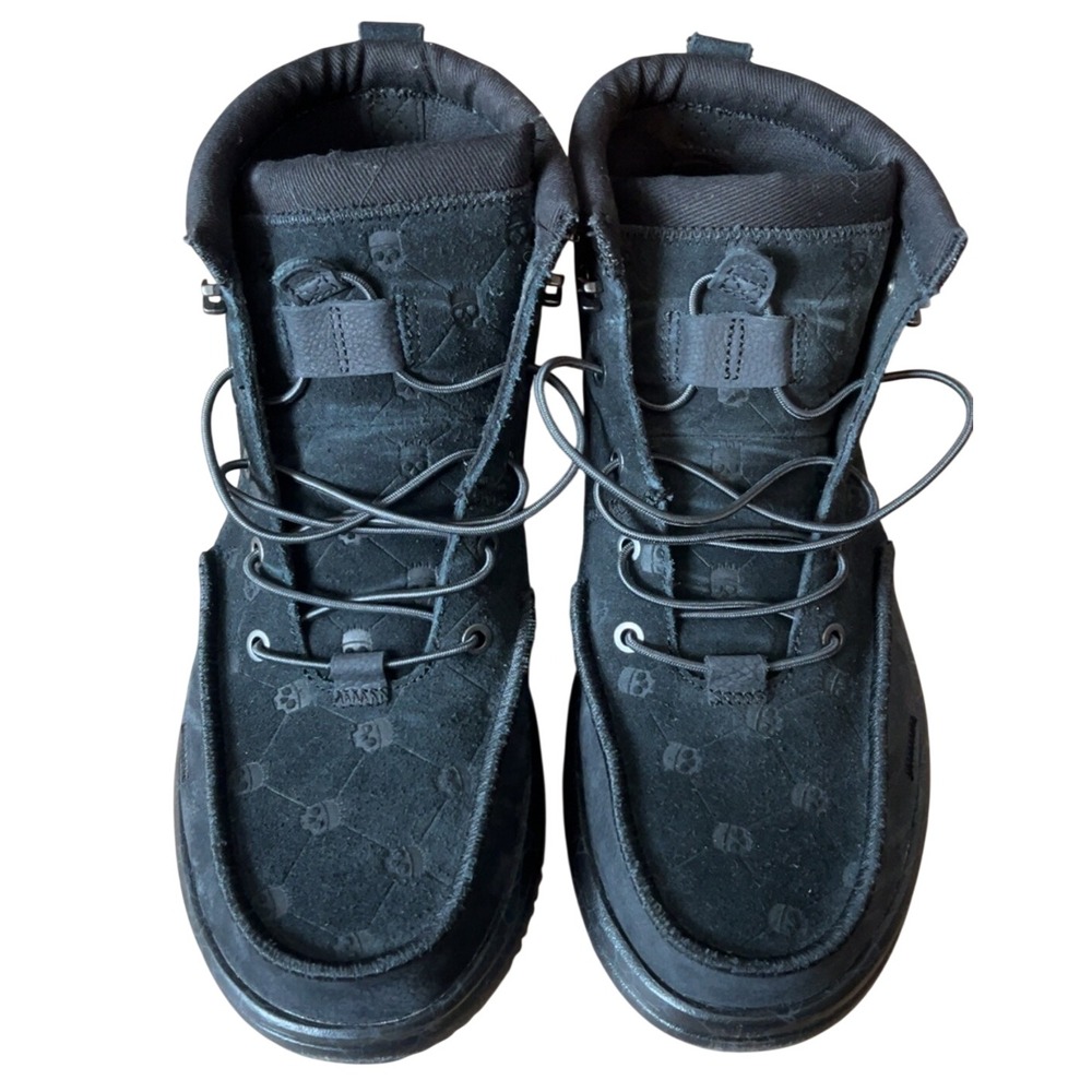 Jelly Roll x Hey Dude Leather Boots Bradley Black Skull Print Mens Sz 12